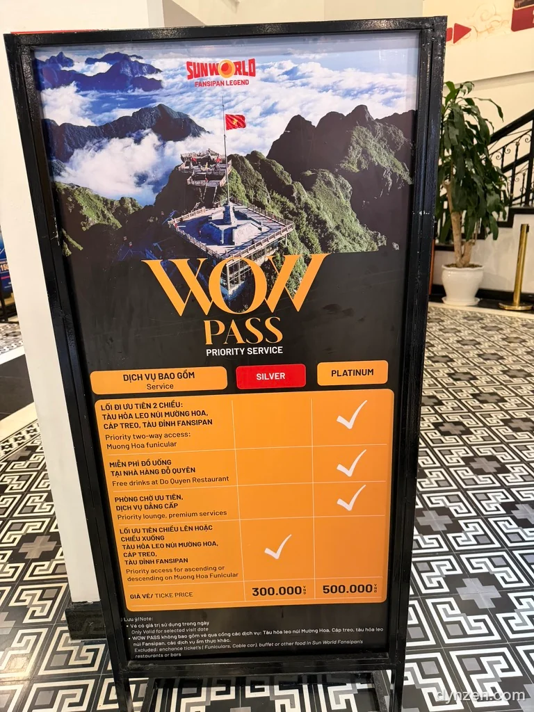 The WOW PASS Priority Service board, benefits and prices for the Silver and Platinum tiers