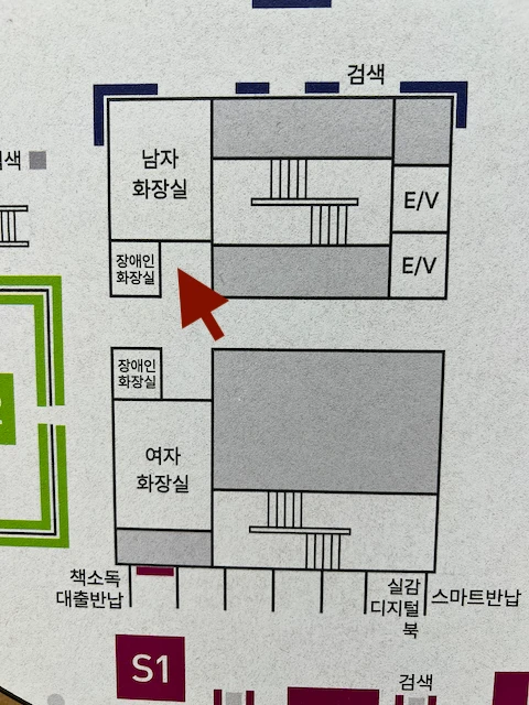 Gyeonggi Library restroom location map