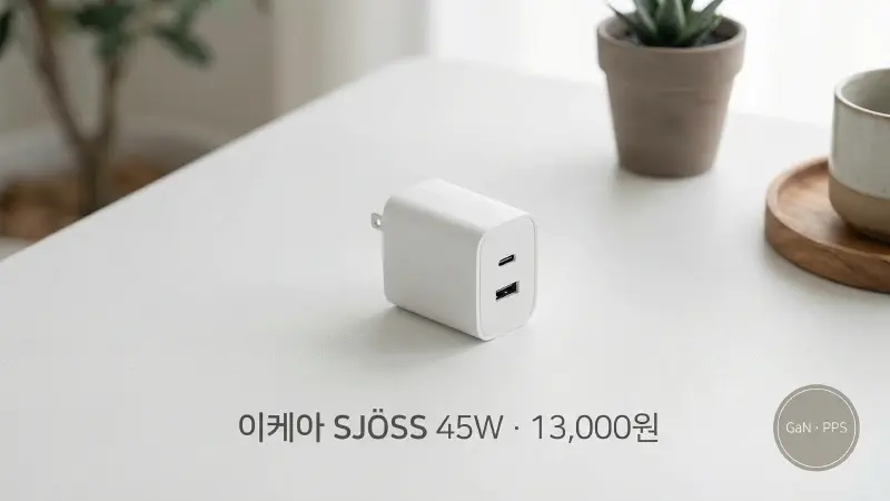 이케아 SJÖSS 셰스 45W 2구 충전기 7개월 사용기: GaN은 아니었다
