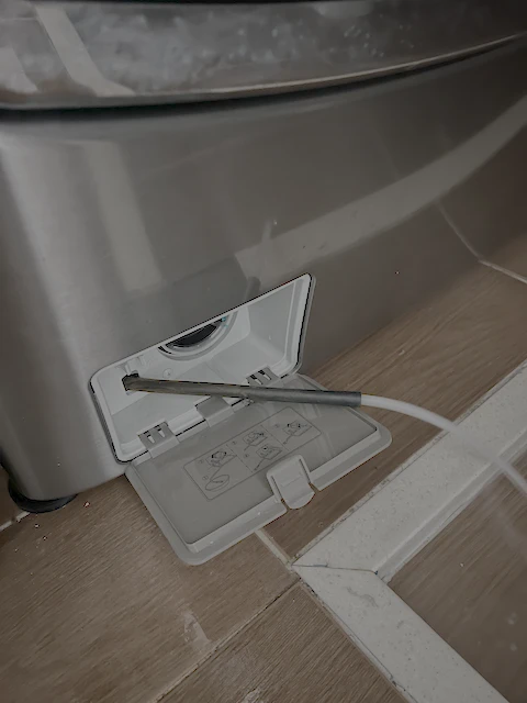 잔수 제거 호스를 이용한 수동 배수 조치