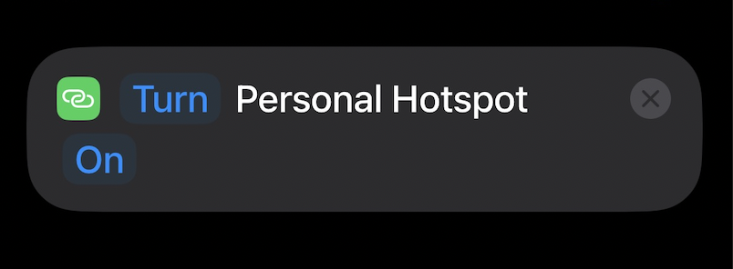 Personal Hotspot setting